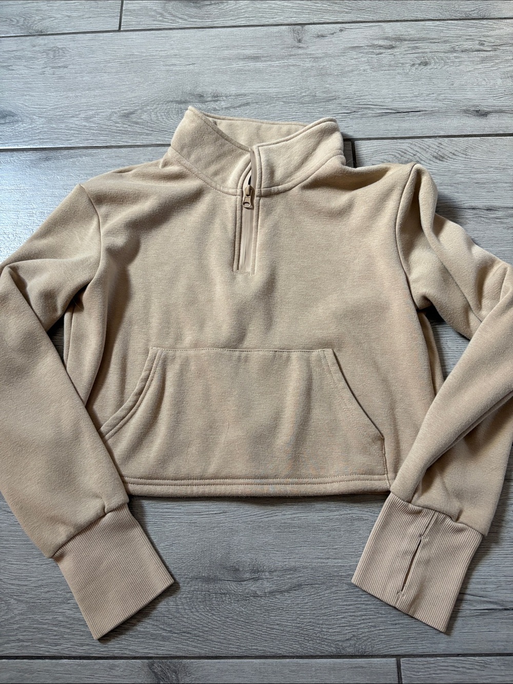 Senita Beige Half-Zip Fleece Pullover - Women
